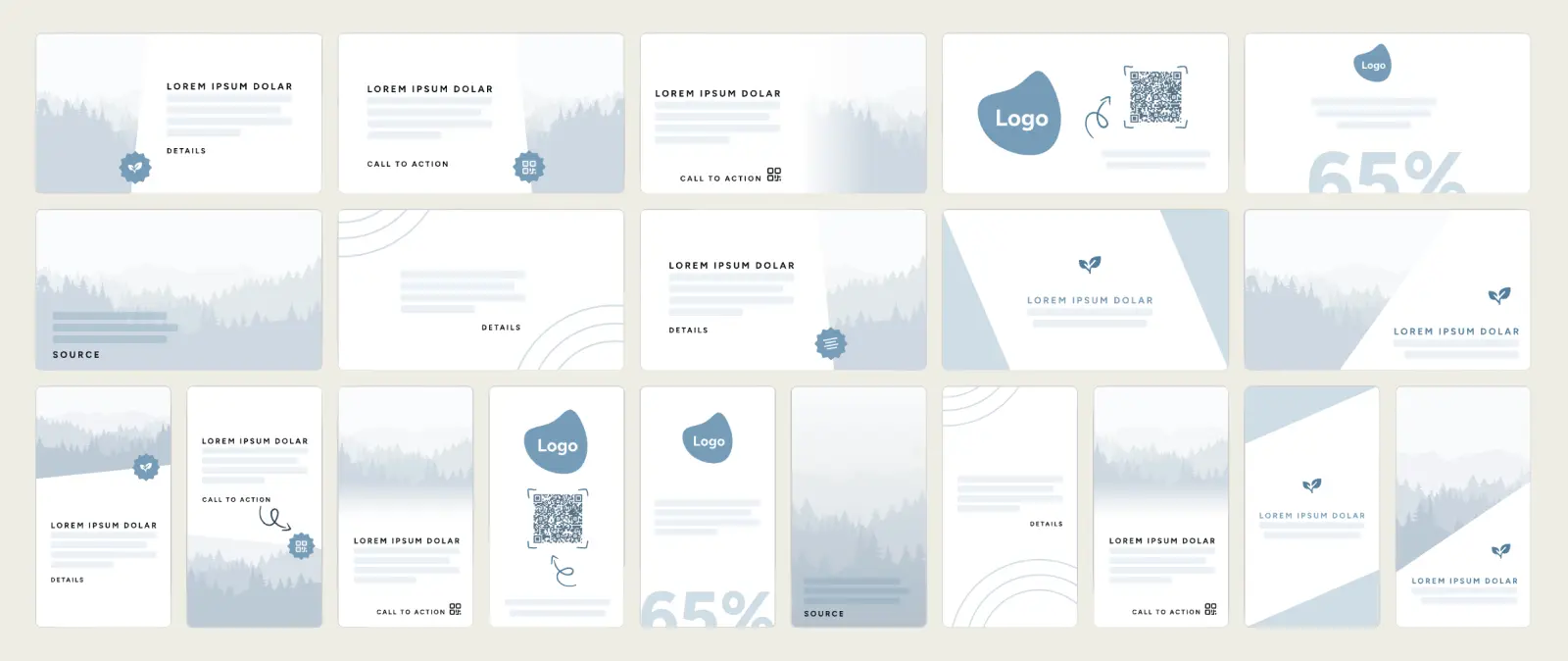 Selection of basic poster templates in PinToMind.